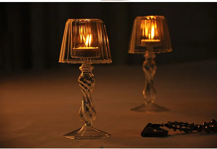 Настольная лампа Хрустальный подсвечник Винтаж прозрачное стекло Европейский