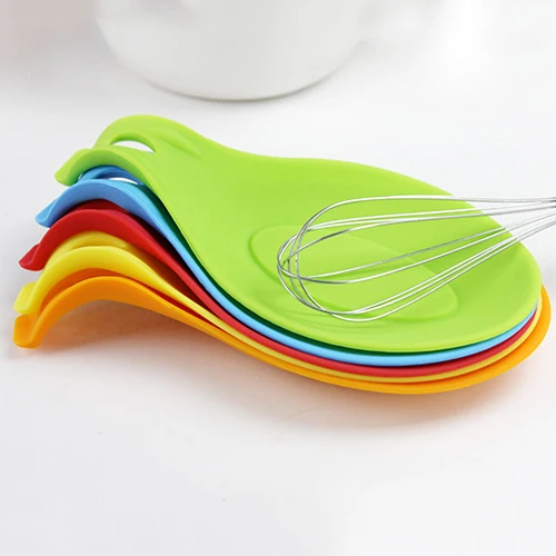 1pcs Spoons Pad Silicone Heat Resistant Spoon Fork Mat Rest Utensil Spatula Holder Kitchen Tool |