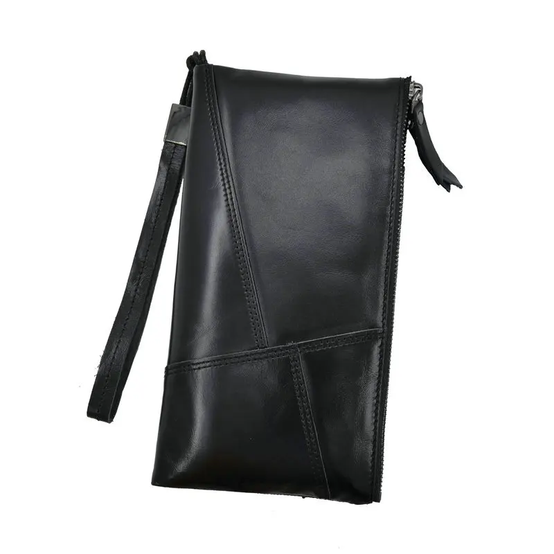 Мужской кошелек на ремешке из натуральной кожи с карманом для телефона Длинные