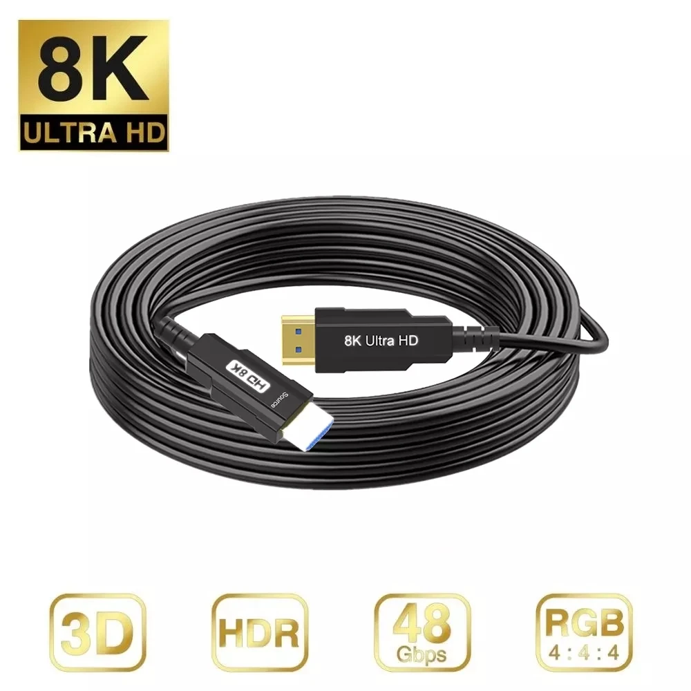

8K HDMI 2,1-совместимый кабель 4K @ 120 Гц 48 Гбит/с волоконно-оптический кабель Ultra High Speed HDCP2.2 CEC EDID eARC для проектора HDTV Box PS4