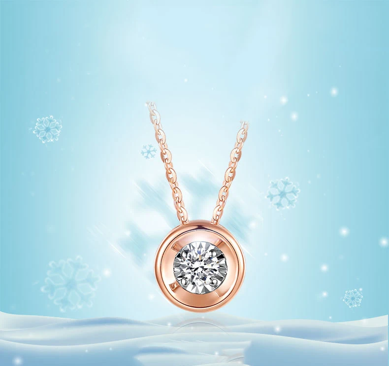 Классические со стразами, 18 K, настоящее золото, AU750, роза, фигурная подвеска, комплект колье с подвеской для женщин, подарок для девочек, вечерние ювелирные изделия высокого качества