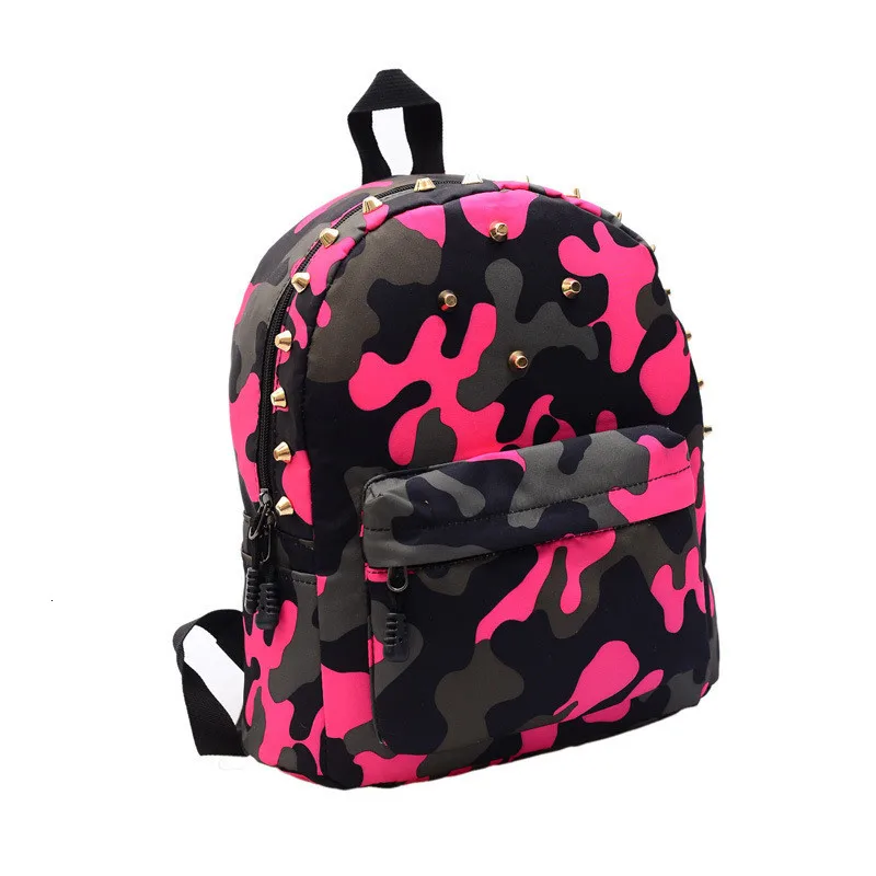 Rucksack Backpack Children School Bag Rivets Camouflage Backpack Women Fashion Cute Baby Toddler Casual Mochila