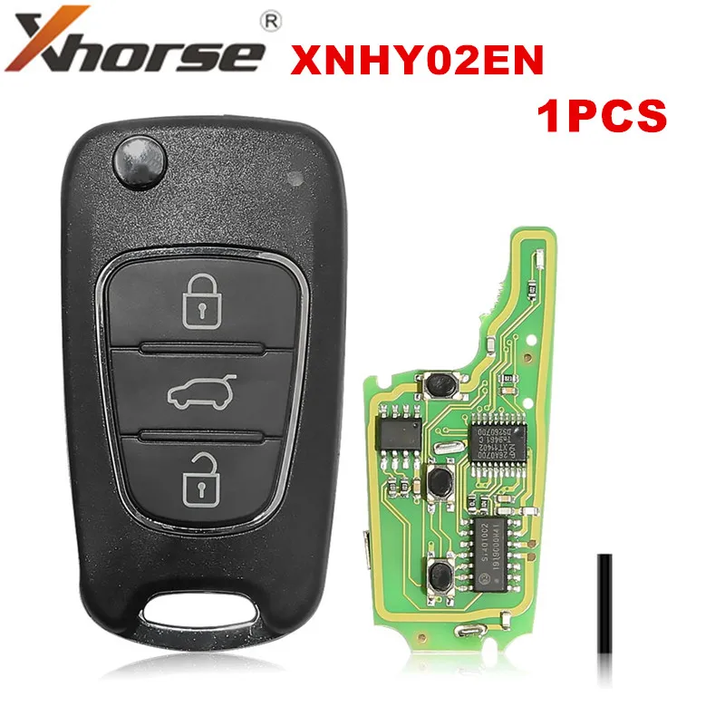 

Беспроводной дистанционный ключ Xhorse XNHY02EN, 1 шт./лот для Hyundai Flip, 3 кнопки, английский язык