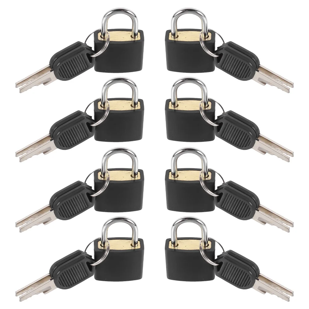 

8pcs Black Mini Multi-functional Padlock Lovely Luggage Hanging Safety Locks