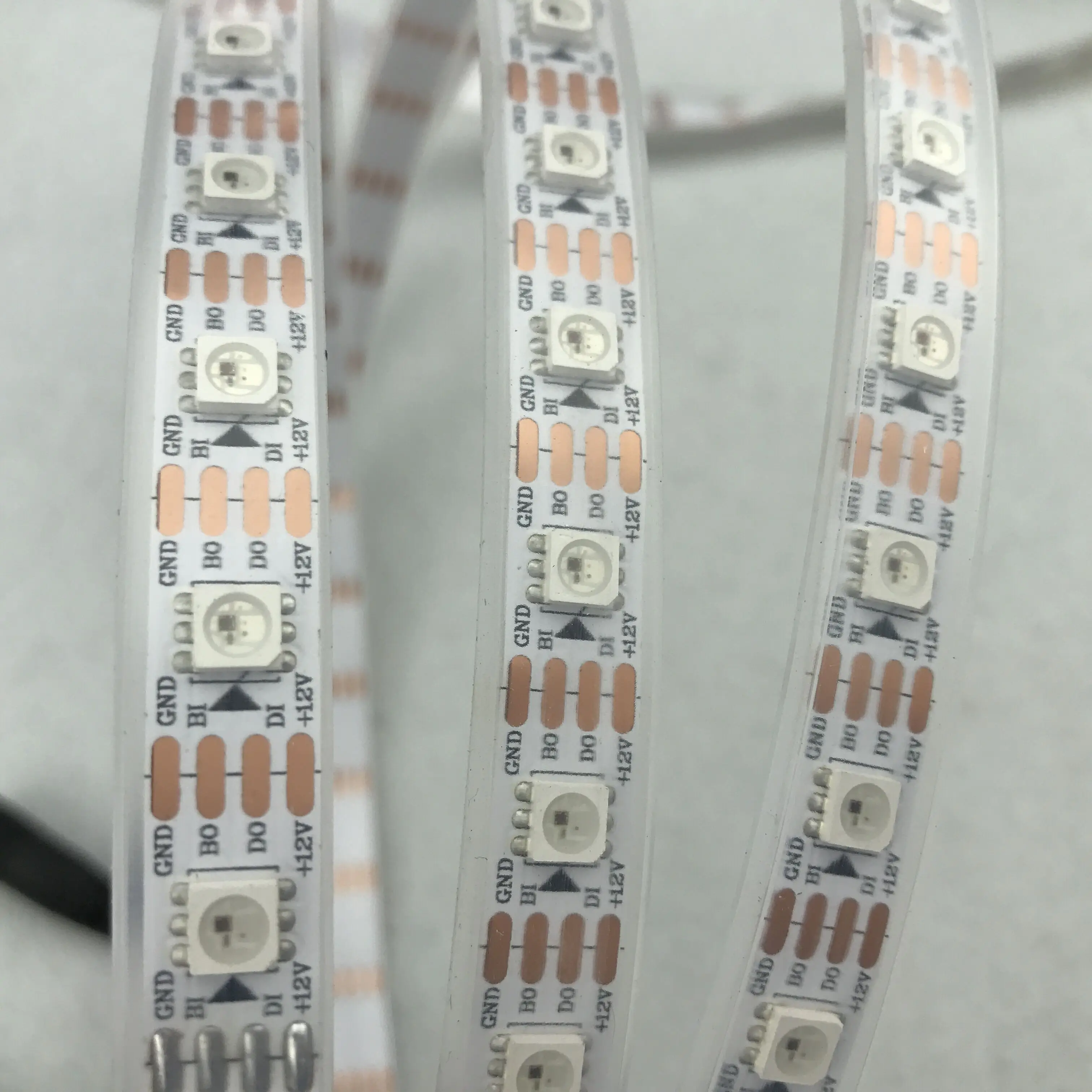 

WHITE PCB 60leds/m SK6813HV-09-6P DC12V addressable full color RGB 5050 LED strip;5m/reel;waterproof by silicon tube;IP66