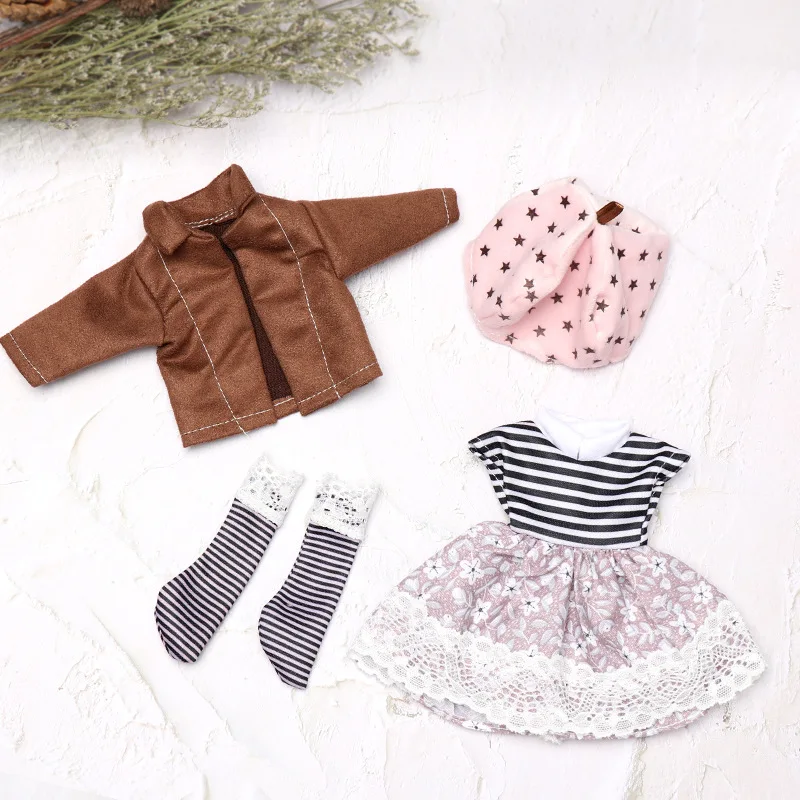 

Clothes For BJD Dolls 26cm 10 Inch Dress Pleated Skirt DIY Dress up For Blyther Doll Clothes Toy Clothing Gifts For Girls Kids