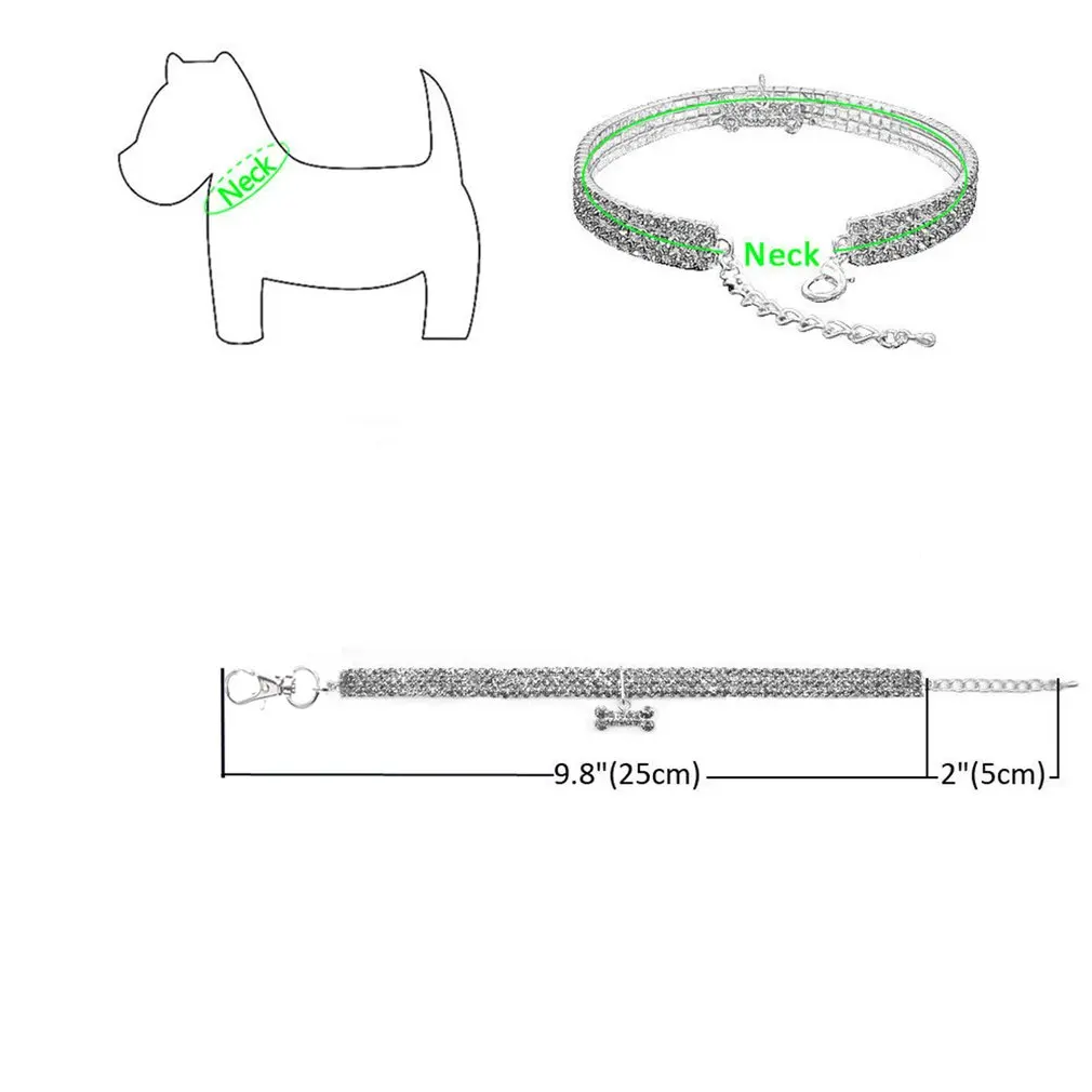 Миниатюрное ожерелье для собак блестящие хрустальные стразы чокер ошейник кошек