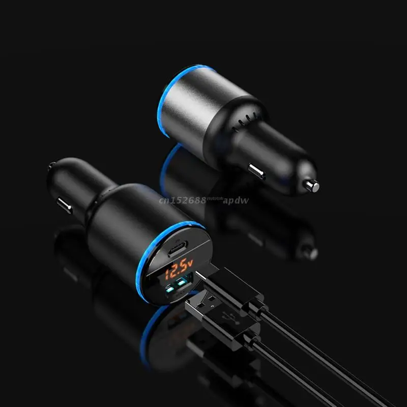 

65W PPS Car Charger USB Type C Dual Port PD QC3.0 Fast Charging For Laptop Phone