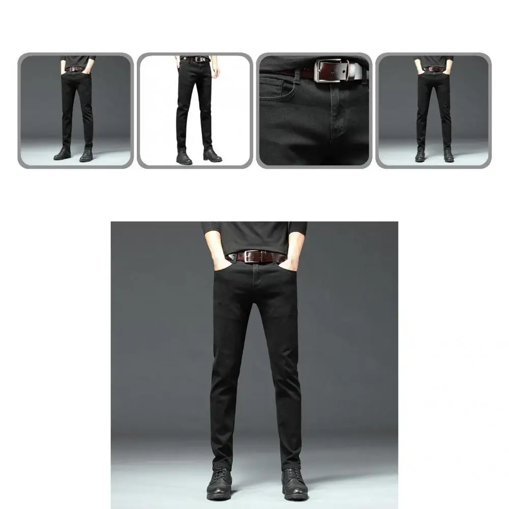 

Fashion Straight Black Denim Pants Men Jeans Skin-friendly All-Match