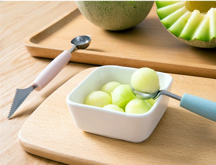 Двойной нож для резки фруктов гофрированный и овощей ложка устройство резьбы