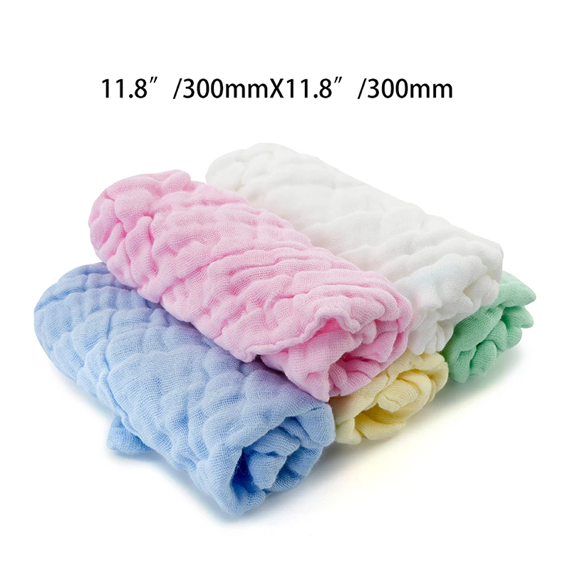 

5pcs/lot 6 Layers Cotton Soft Baby Towels 28*28cm Baby Handkerchief Bathing Feeding Face Washcloth Wipe Burp Cloths