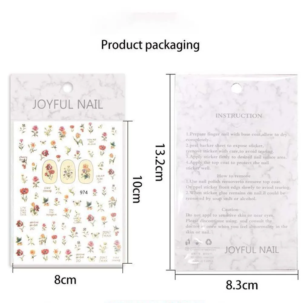 

3D Acrylic Dried Flowers Nail Art Stickers Japanese Style Self-Adhesive Flowers Sticker Manicure Accessories