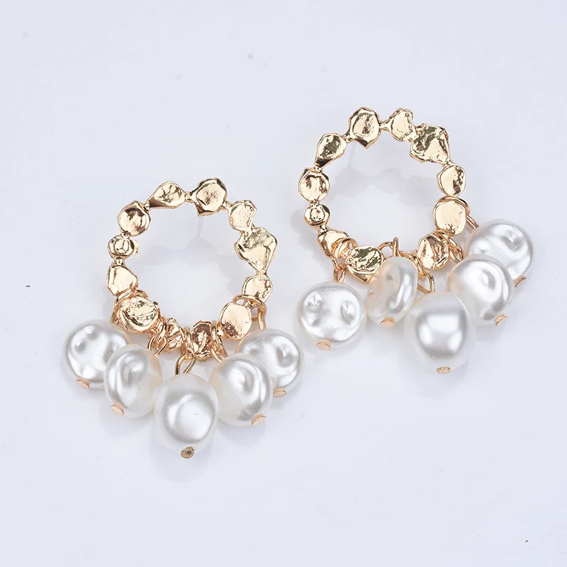 Новинка 2024 модные висячие серьги ZA с нерегулярным искусственным жемчугом