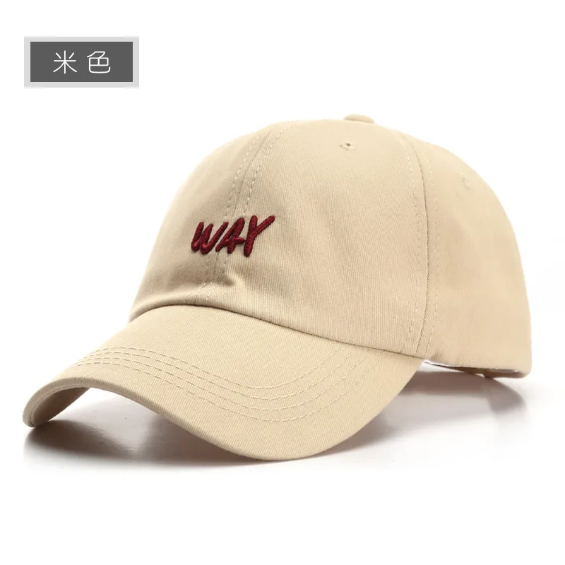 

Korean Female Sunscreen Bone Hat Men's Women Tide Casual Wild WAY Letter Embroidery Hip Hop Student Cap Cotton Baseball Cap