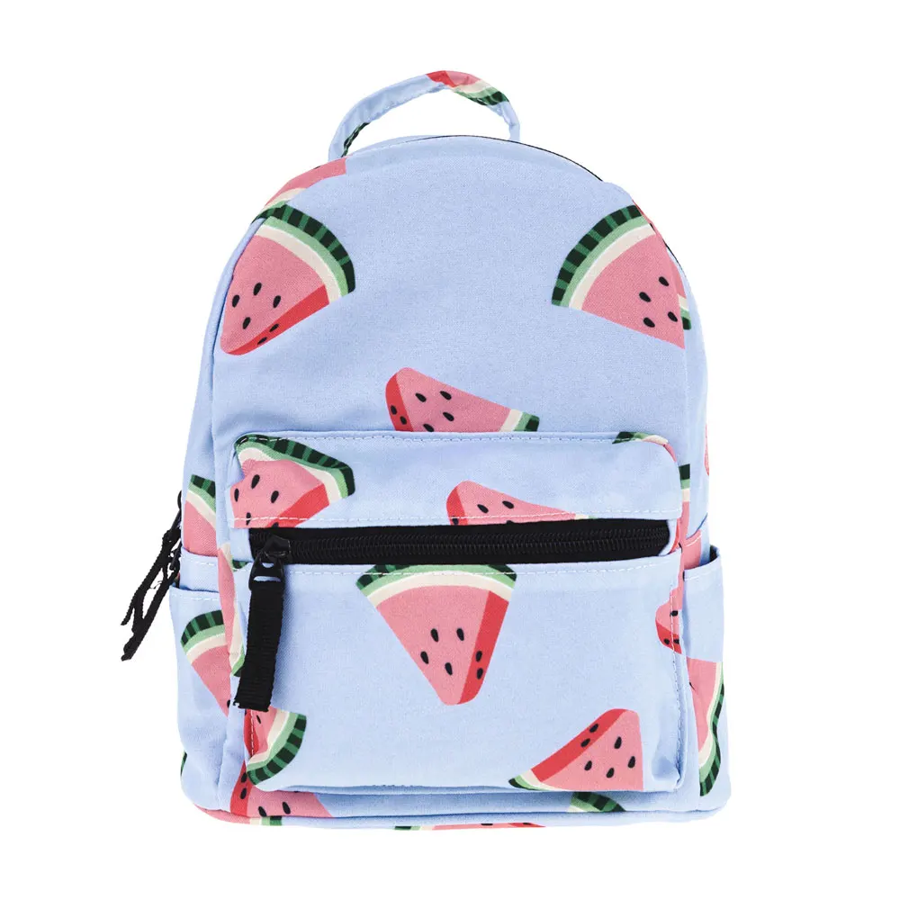 Summer Watermelon Print Women Backpack Mini Cute Cartoon School Bag For Girl And Boy 1-5 Grade Small Backpack Travel Bag