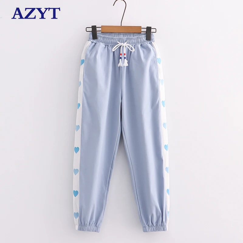 

AZYT Autumn Winter High Waist Women Sweatpants Fashion Patchwork Women Harem Pants 2021 Streetwear Loose Jogger Trousers Female