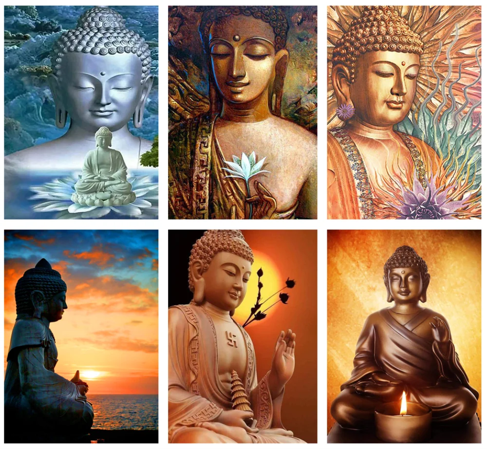 Алмазная 5D картина сделай сам Набор для вышивки крестиком религиозного Будды