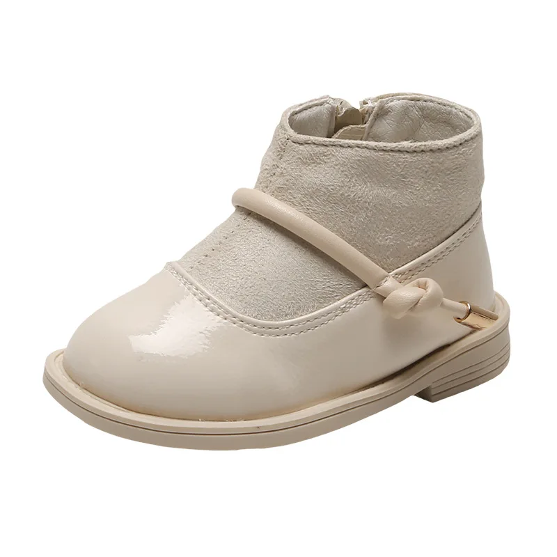 

Patent PU Shining Special Girls Baby Boots Fashion Shoes Kids Winter Zipper First Walkers Prewalkers High Quality New