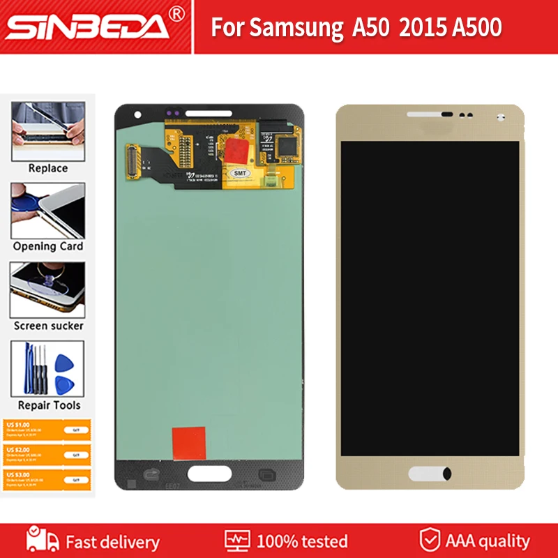 AMOLED LCD для SAMSUNG Galaxy A5 2015 дисплей сенсорный экран Замена A500FU A500 A500F A500M сжигание тени