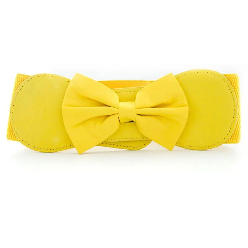 

Women Bow Belt New Wide Tie Pu Belts for Women Black Red Camel Waistband Female Dress Jeans Fashion 2021