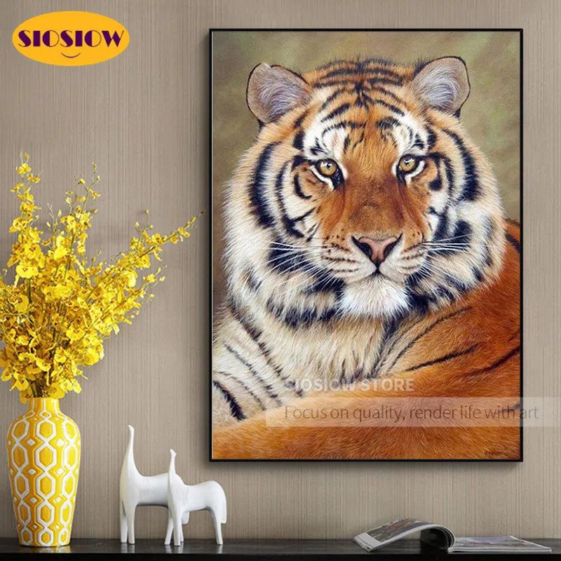 Алмазная живопись 5d сделай сам с головой тигра Набор для вышивки крестиком