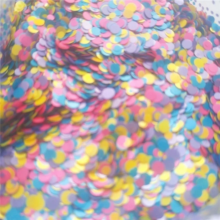 

Wholesale bulk chunky mixed color dot shape glitter flake holographic polyester glitter