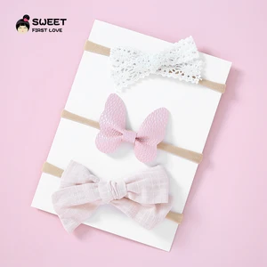 3 шт.компл.; Мягкая нейлоновая повязка на голову с узлом для маленьких девочек; Эластичная повязка на голову для малышей; Аксессуары для волос для младенцев