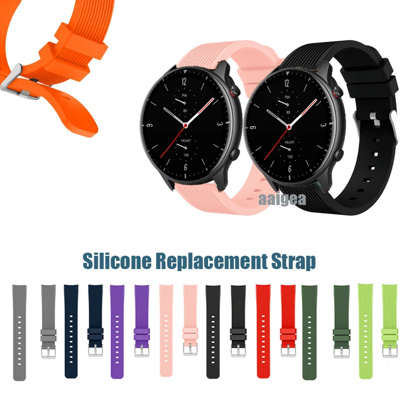 

20mm 22mm Silicone Replacement Band Sport Strap for Huami Amazfit GTR 42mm 47mm 2e GTR2 GTR3 Pro