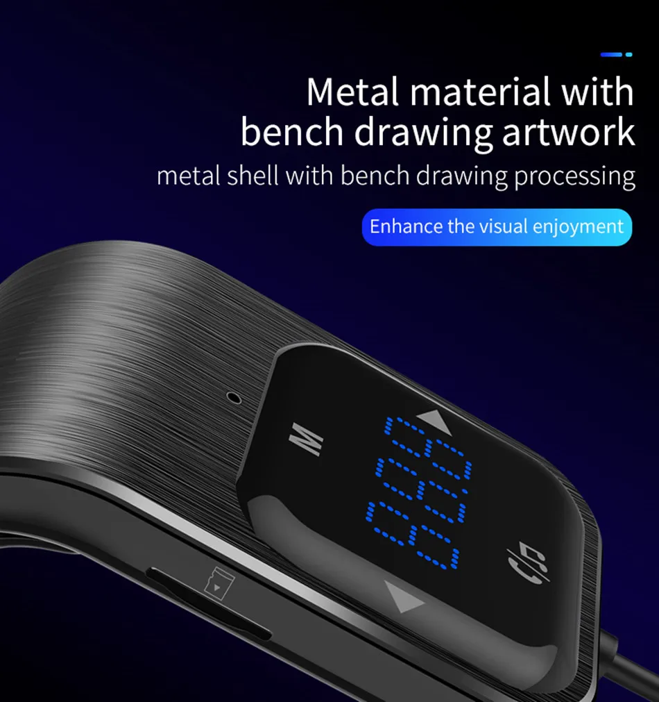 Fm-передатчик Bluetooth автомобильный беспроводной радио адаптер AUX MP3 плеер fm-модулятор с громкой связью двойной USB быстрое зарядное устройство