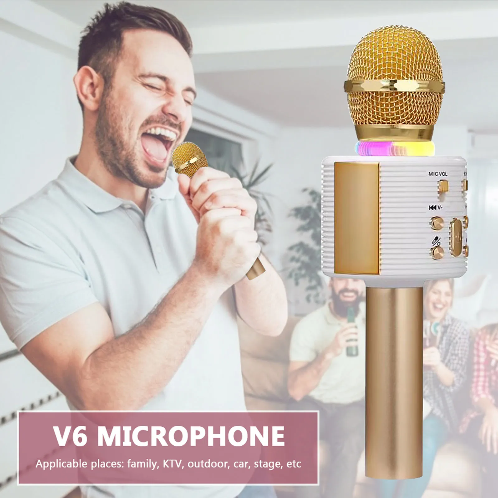 

Wireless Bluetooth-compatible Mic Chatting Network Teaching Video Conferencing Karaoke Microphone Portable Handheld Microphones