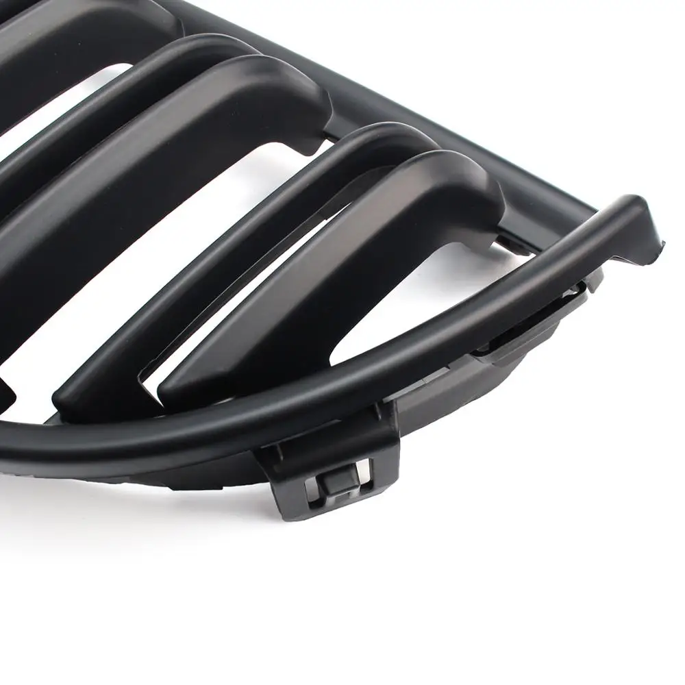 Полные комплекты матовая Черная передняя почек гриль двойной 2 линии гоночные