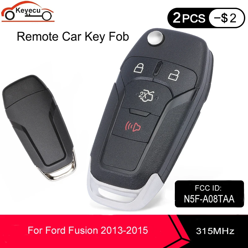 Складная флип карта KEYECU 315 МГц ID49 Hitag Pro Chip 4 кнопки для Ford Fusion 2013 2015 164 R7986 Φ HU101|Ключ