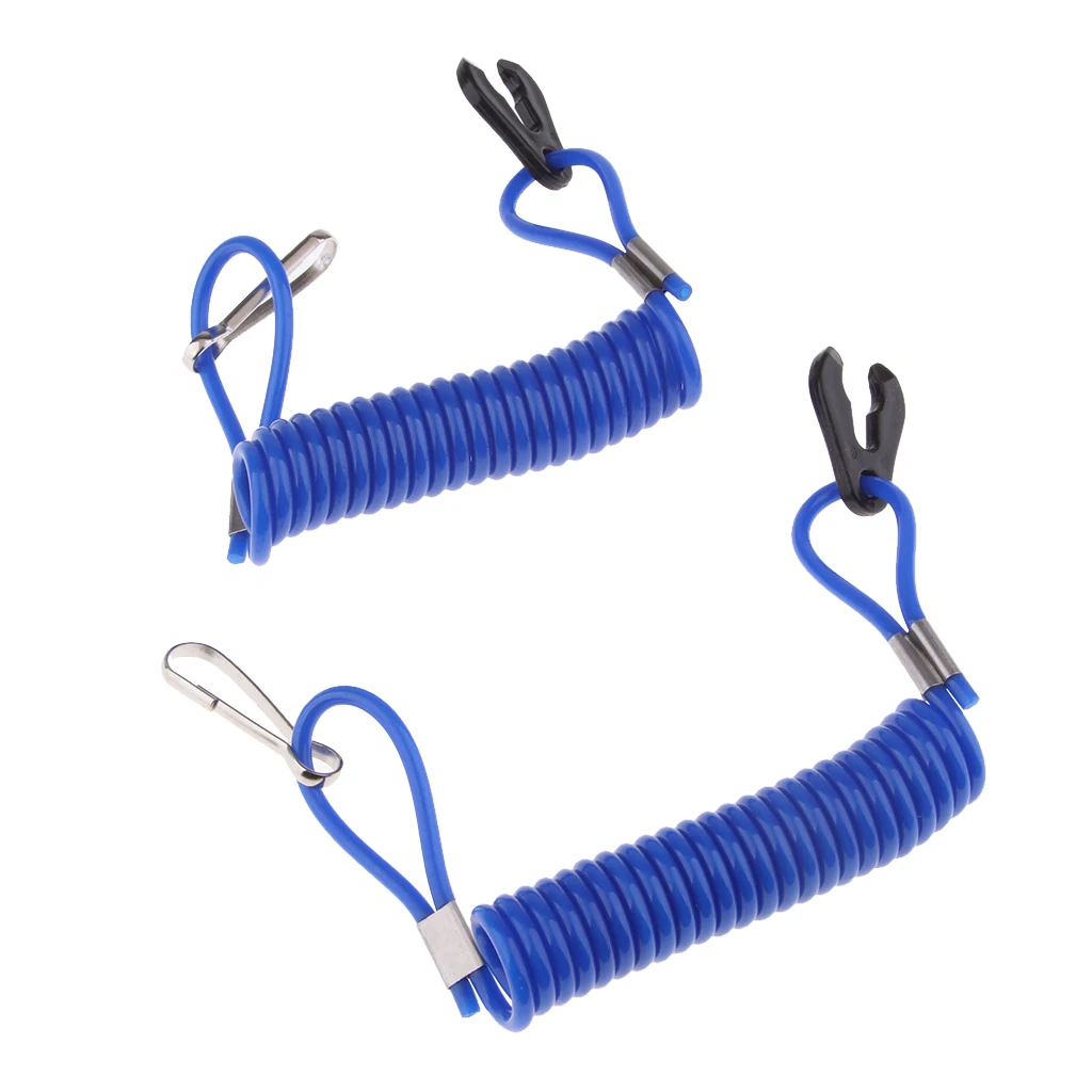

2 Pieces Universal OutBoard Kill Switch Key for Yamaha - with Lanyard - 55 inch Long - Blue