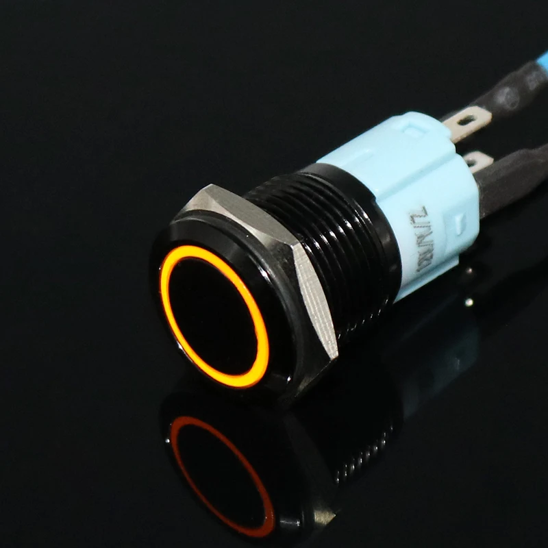 Бесплатная доставка 5 в 12 220 светодиодный мгновенный переключатель сброса 16 мм