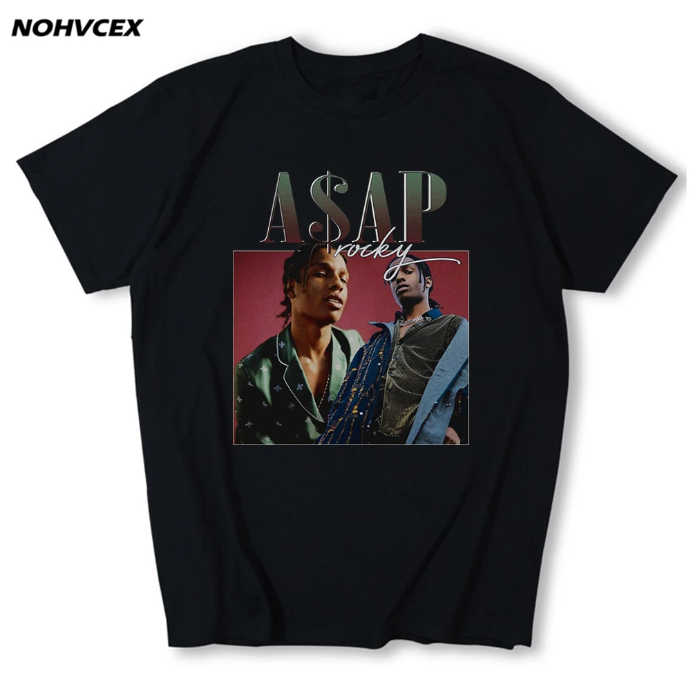 

Asap Rocky Men Hip Hop Graphic Printed Casual Short Sleeve Tee