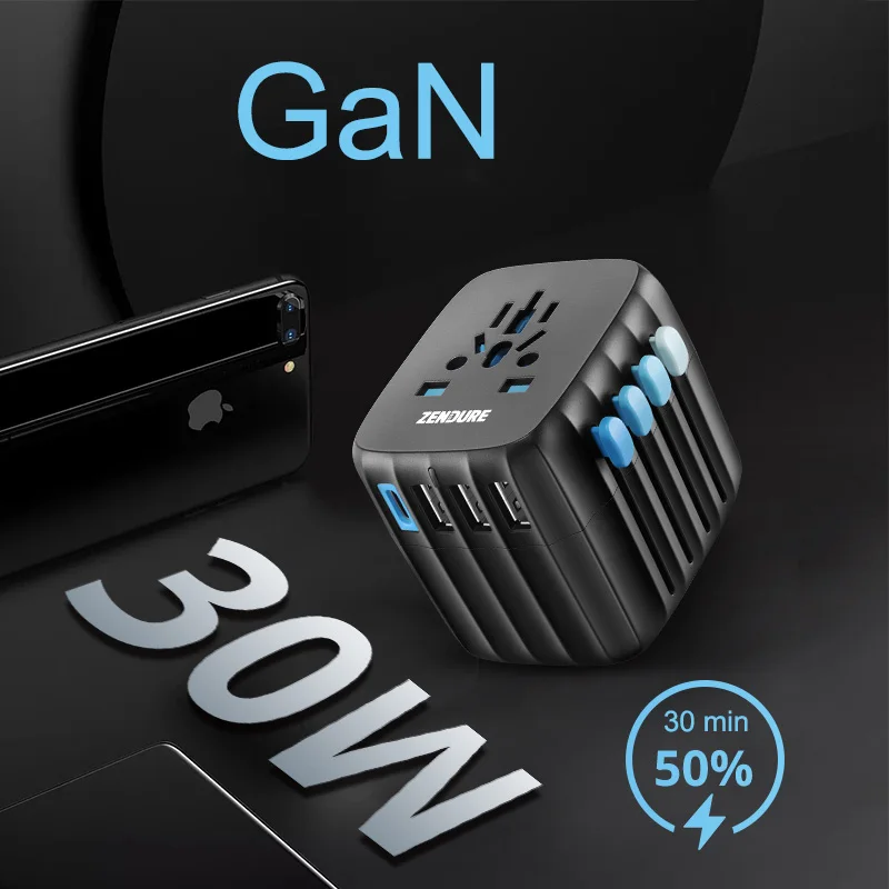 GaN 30W PD Международная дорожная зарядка мини сокеты ЕС Великобритания США AU USB C