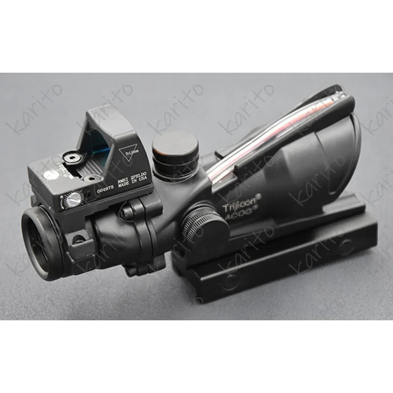 Тактический винтовочный оптический прицел Trijicon Acog Style 4x32 красного цвета и rmr 1x