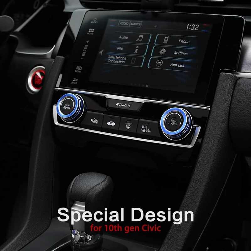 Для 10 го поколения Honda Civic Кондиционер Ручка крышка планки анодированный алюминий