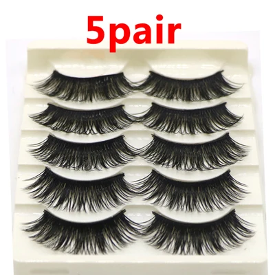style 4-5Pair 5/10 пар 3D накладные ресницы из меха норки для Для женщин натуральный длинный толстый Поддельные ресниц для наращивания профессиональные ресницы принадлежности для макияжа - Цвет: style 4-5Pair