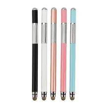 2 In 1 Multifunction Fine Point Touch Screen Metal Capacitive Stylus Pen For iPhone iPad Smart Phone CellPhone Tablet PC