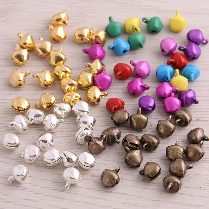 SWEET BELL 300 Pcs/Lot 6*8mm New Christmas Bells Mix Colors Loose Beads Small Jingle Decoration Gift | Украшения и аксессуары