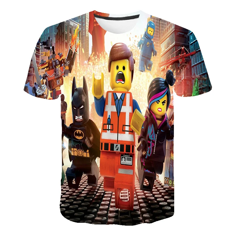 

New 3D Printed Kawaii Robloxing Cartoon Pattern Childrenâ€™s T-Shirt With Short Sleeves, Cool And Breathable All-Match O-Neck Tops