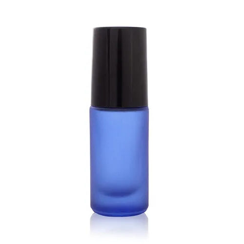 10PCS Blue 5 мл цветная стеклянная с роликом бутылочки эфирное масло портативный парфюм эфирное масло роликовый шар пустой косметический контейнер - Цвет: 10PCS Blue
