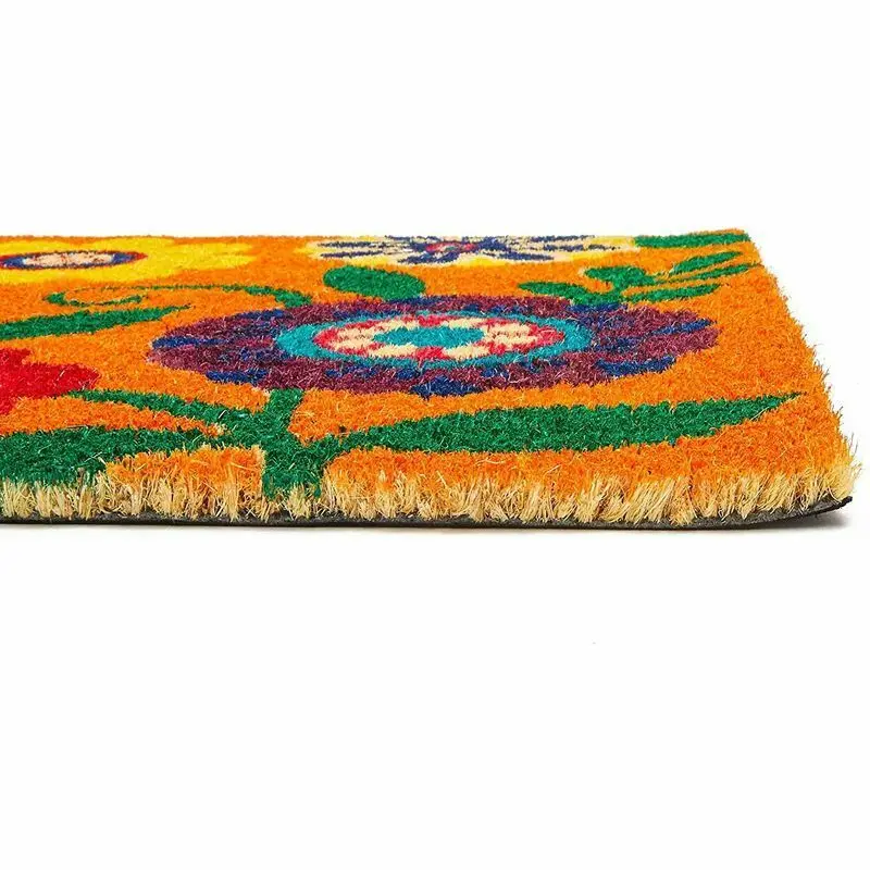 

Bright Floral Natural Coir Nonslip Welcome Door Mat (17 x 30 in)