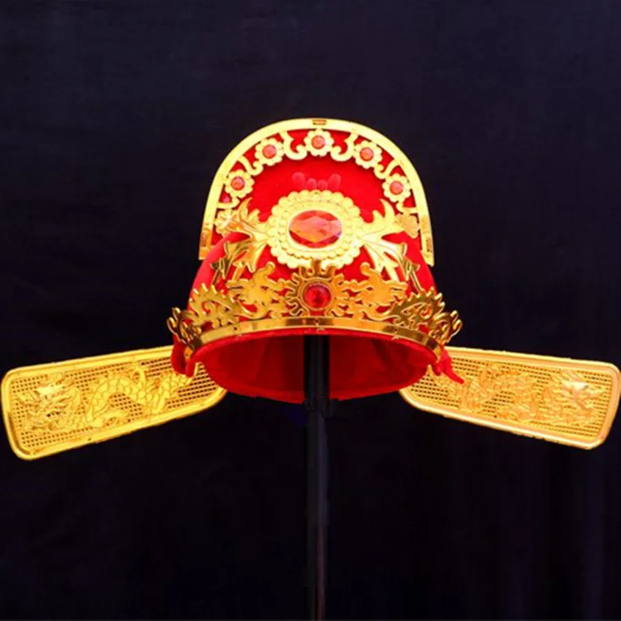 Adjustable The God Of Wealth Cosplay Hat Chinese Opera Hat Ancient Dynasty Wedding Cap New Year Festival Performance Headdress