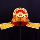 Регулируемый Бог богатства Косплэй шляпа китайское оперная шляпа древней китайской династии Свадебные Кепки Новый год фестивальный костюм для выступлений повязка на голову