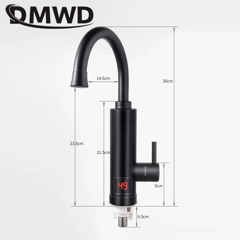 DMWD Electric Kitchen Water Heater Tap Instant Hot Water Faucet Heater Cold Heating Faucet Tankless Heater Under Type 3000W 220V images - 6