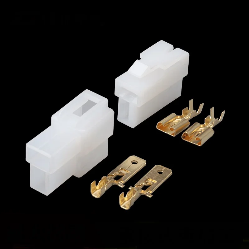 

100 Sets 2 Pin DJ7022-6.3-11/21 Electrical Wire Connectors Plug Male and female Automobile Connector 2P