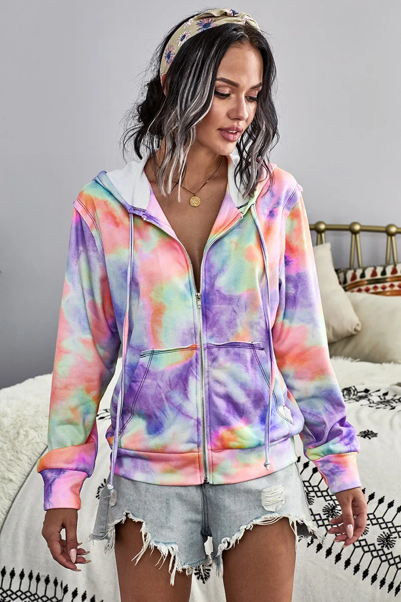 

Women Long Sleeve Zip-Up Hoodie Jacket Solid Color Sweatshirt Coat