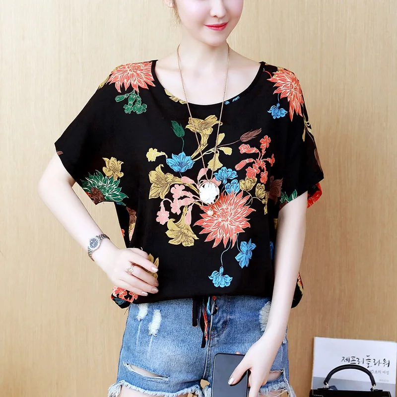 

Print Summer t shirt Women Tops Plus Size 2021 New Short Sleeve Cotton t-shirt female Casual tshirt Ladies Clothing Tee T-shirts